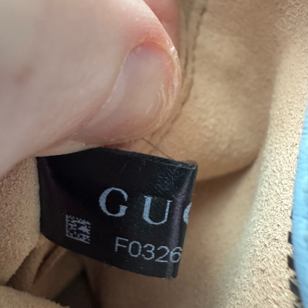 Gucci Sky Blue Chevron Crossbody Bag - Picture 10 of 11